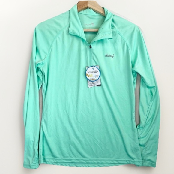 Baleaf UPF50 Plus Mint 14 Zip Long Sleeve Sports Pullover Womens Medium - Picture 1 of 13